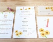 San Francisco Wedding Reception Package of 50 (FREE Table Number Cards) - Sunflowers