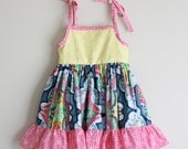 KNOT dress, TIE dress, LINDSAY dress, summer ruffle dress 12mo-5t