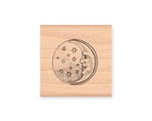 Man in the Moon-wood mounted rubber stamp (MCRS-19-26)