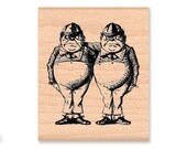 TWEEDLEDEE-TWEEDLEDUM -Alice in Wonderland- wood mounted rubber stamp