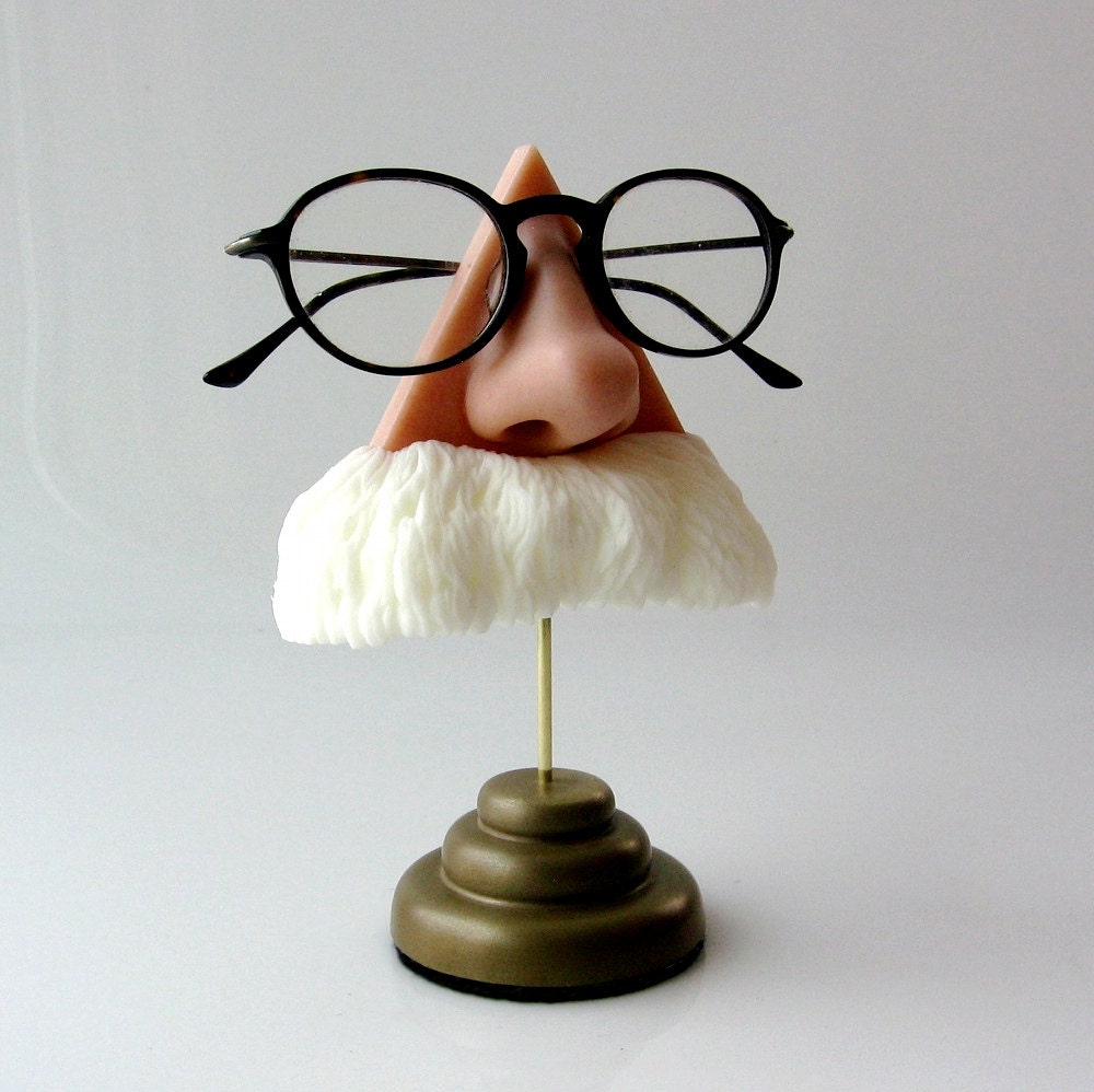 Nose eyeglasses holder, white mustache, Albert Einstein, Mark Twain, God almighty, eyewear display, sunglasses stand,