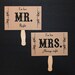 Photo Booth Prop. Wedding Photo Prop. Thank You and Mr. and Mrs. Kraft Double Sided Paddle Signs . Fan