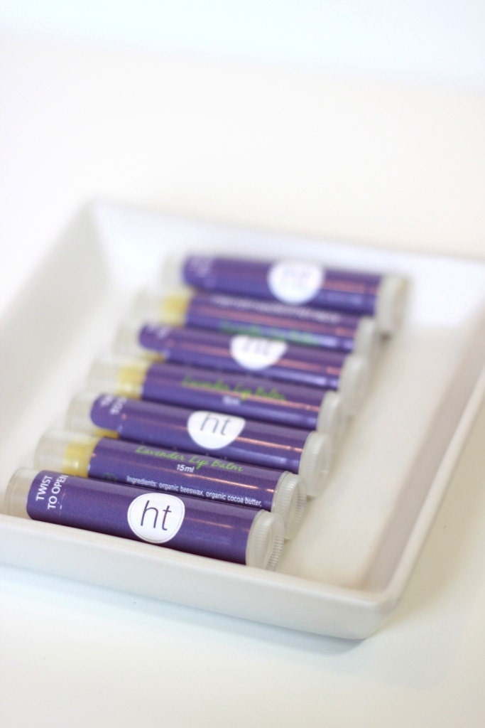 Lavender All Natural Lip Balm. Organic Lip Chap. One Tube. Local Beeswax. Cocoa Butter.