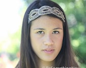 Bohemian beaded tie headband, women hair accessories