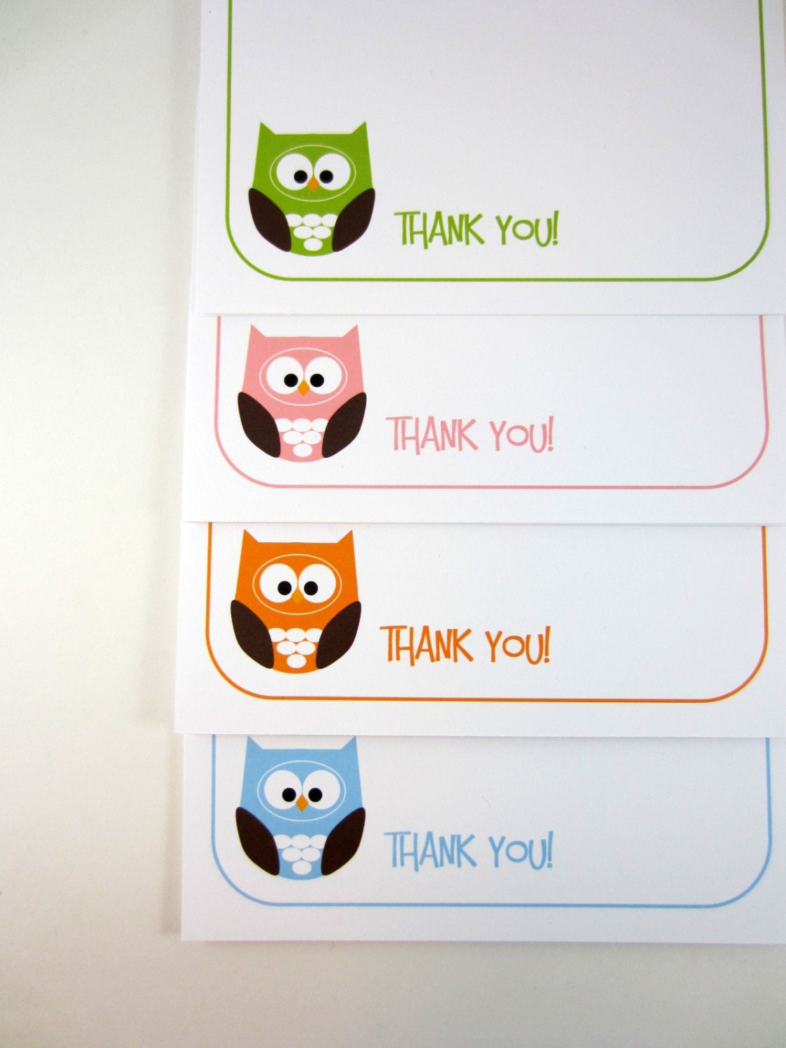 Owl Thank You Card, Owl Greeting Card, Owl Stationery, Bird Card - single