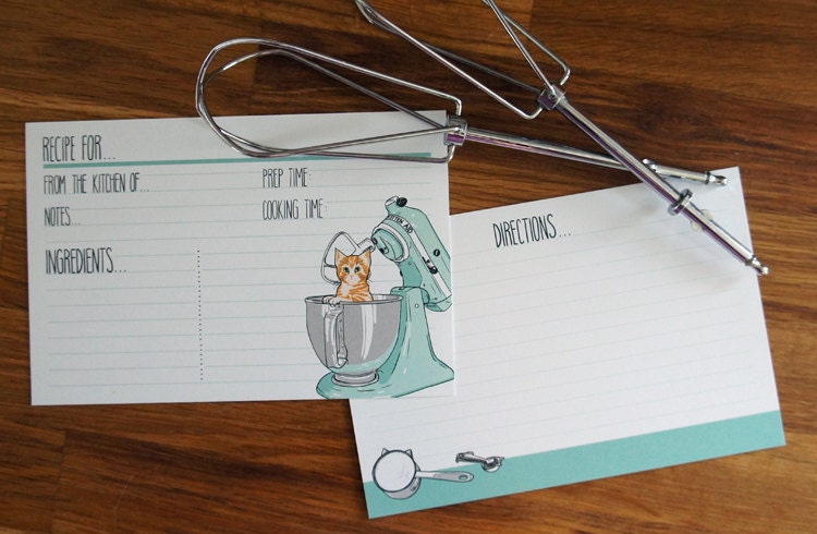 Kitten Aid Recipe Cards - 12 Pack