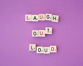 laugh out loud photograph / LOL, laughter, happiness, typography, purple, nursery decor / laugh out loud / 8x10 fine art photo