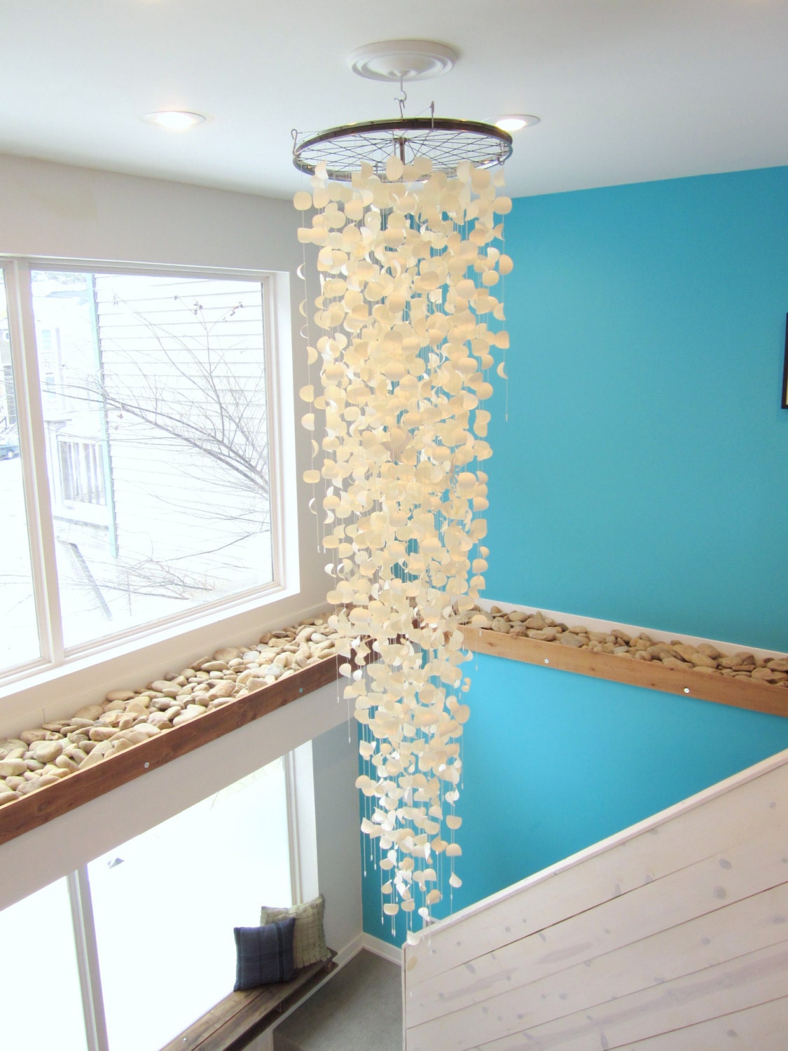 Paper Chandelier Mobile Sculpture - Large Scale Artwork made to order