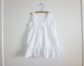 Vintage Girls White Cotton Slip, Size 4