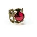 Red Bronze Ring, Cocktail Ring, Adjustable Band Ring, Crystal Ring, Handmade Ring, Statement Ring