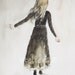 freedom: print of an ink and watercolor painting of a woman walking freely wearing a black dress 8 x 10