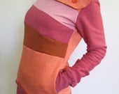 RESERVED for (kristenlappan) MELON - Hoodie Sweatshirt Sweater - Recycled Upcycled - One of a Kind Women - Small/Medium
