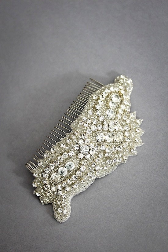 MADELIENE Rhinestone Comb, Bridal Headpiece, Crystal Beaded Headpiece