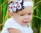 Small Lady Bug & Polka Dot Layered Boutique Bow