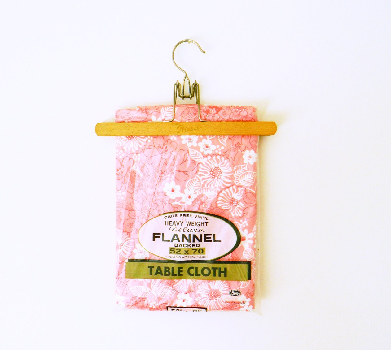 Mod Floral Tablecloth NOS in Bright Coral/Pink Vintage Picnic Tablecloth