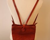 basketweave leather small backpack purse