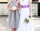 Silver One Shoulder Bridesmaid Dress, Party or Prom Dress, grey strapless bridesmaid dress, modest dress - custom made in any color