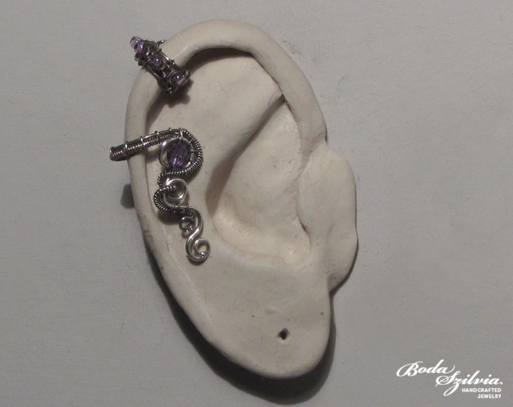 SILVER SWIRLS - tiny ear cuff - 2 variations available