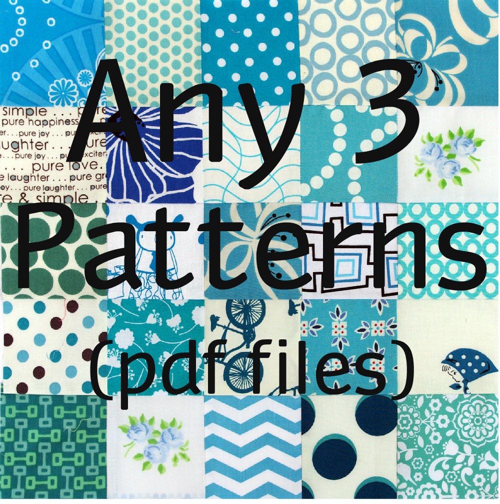 A combination of any 3 Red Pepper Quilts Patterns