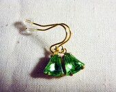 Light Green Earrings, Vintage Crystal Earrings, Vintage Green Crystal Earrings, Czech Crystal Earrings, Light Blue Earrings, Peridot Green