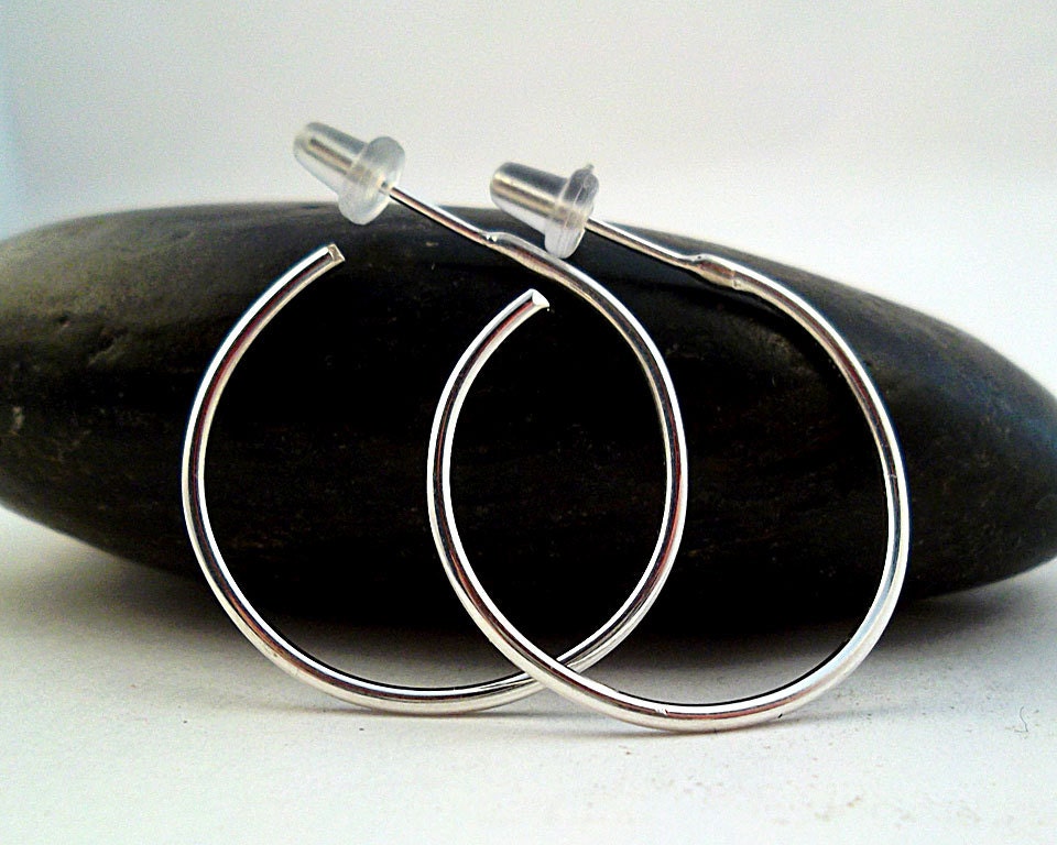 Sterling Silver Hoop Earrings, Post Hoops