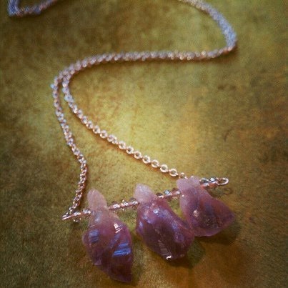 DogTooth Raw Amethyst- Trilogy necklace
