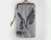 iPhone Case iPhone sleeve gadget case -- Free Hand sew Flying Bird