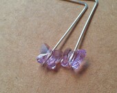 violet swarovski butterfly earrings // unique flower girl wedding jewelry
