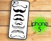 iPhone 5 Case The Stache  / Hard Case For iPhone 5 Gentleman's Mustache Collection. Plastic or Rubber Trim