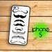 iPhone 5 Case The Stache  / Hard Case For iPhone 5 Gentleman's Mustache Collection. Plastic or Rubber Trim
