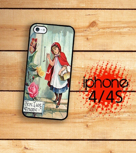 iPhone 4S Case Little Red Riding Hood Art / Hard Case For iPhone 4 and iPhone 4S  Rubber Trim