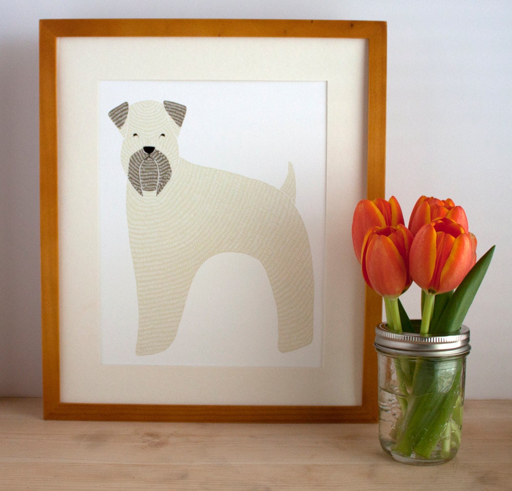 Wheaten Terrier Illustration  - FREE US SHIPPING