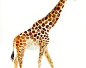 GIRAFFE Original watercolor painting 8x10inch (Vertical orientation)