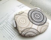 Mod Black and White Coin Purse Small Zipper Pouch