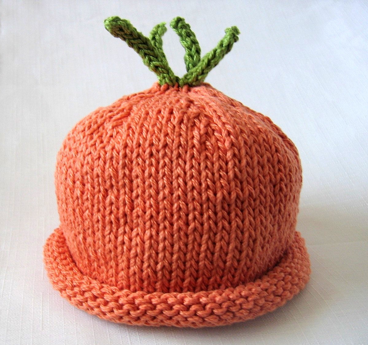 Boston Beanies Carrot Hat, Knit Cotton Orange Baby Hat great photo prop