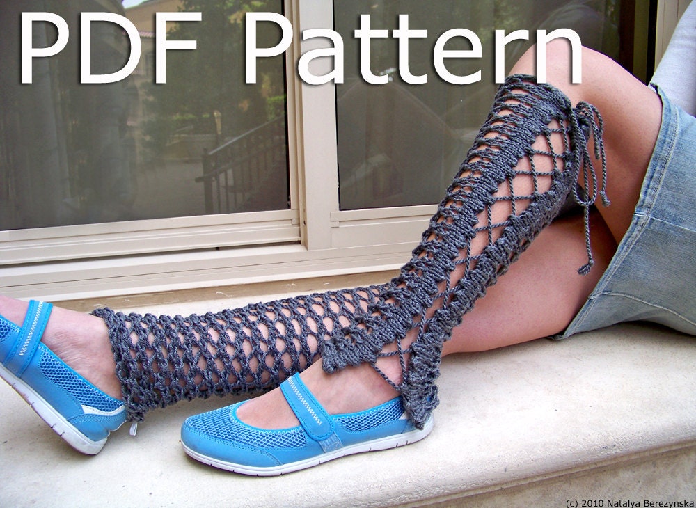 KNITTING PATTERN - Knitted Leg Warmers Pattern, Laced Up Leg Warmers Pattern, Fishnet Leg Warmers Pattern - Instant Download