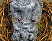 Rockitomp Stone - art doll sculpt ooak fantasy fairy tale creature magical botanical stone rock mascot