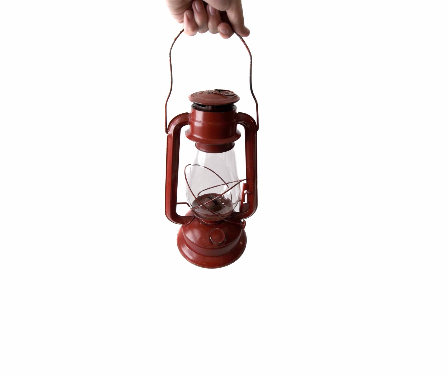 Kerosene Lantern, Red Vintage, Industrial, Farmhouse