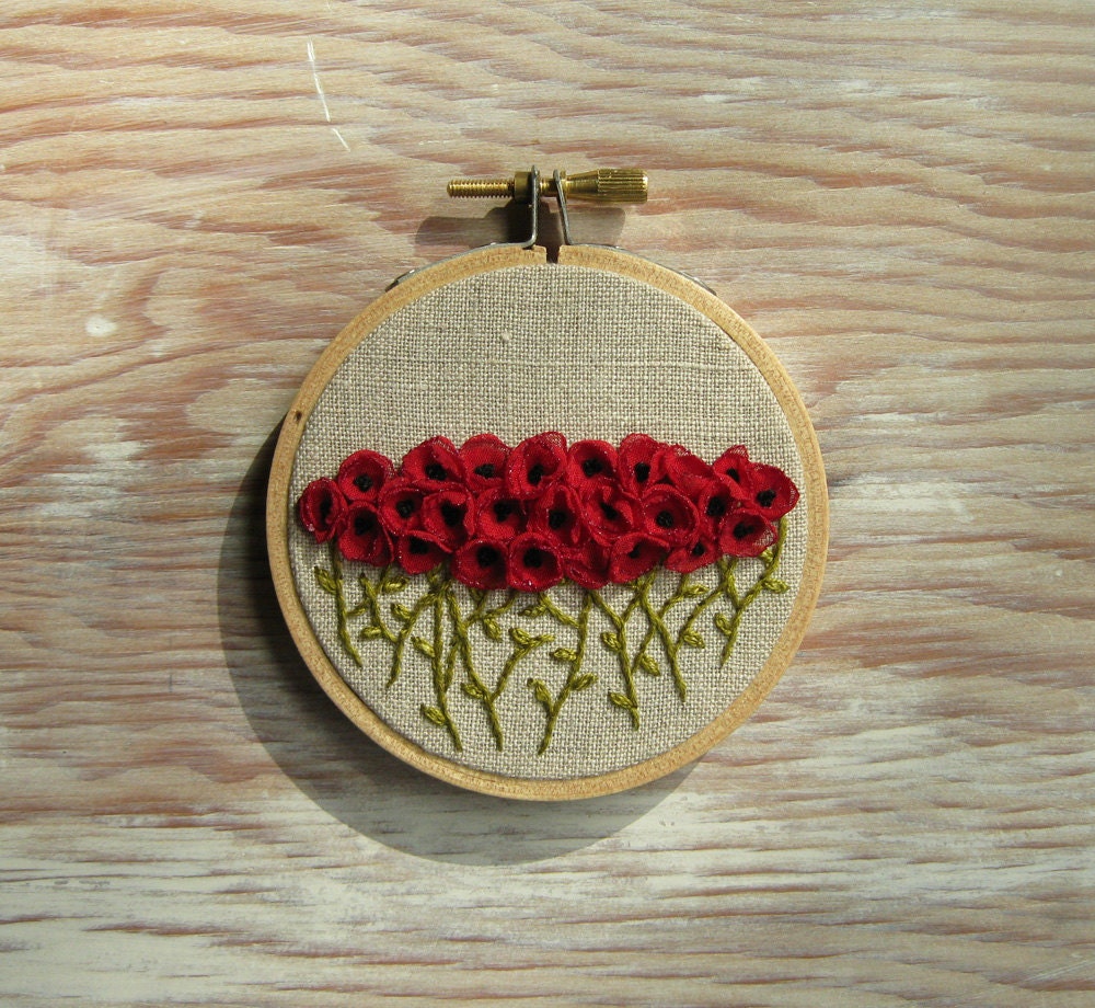 Red Roses Hand Embroidered Wall Decor