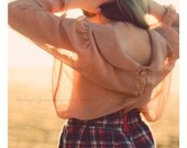 Dreamy Portrait 8x12 Fine Art Print Girl Field Sunrise Peter Pan Collar Plaid Warm Morning Home Decor