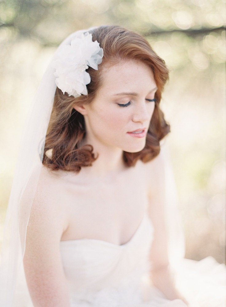 Wedding Hair piece, Bridal Hair piece, Floral, Pearls, Lace - Style 211