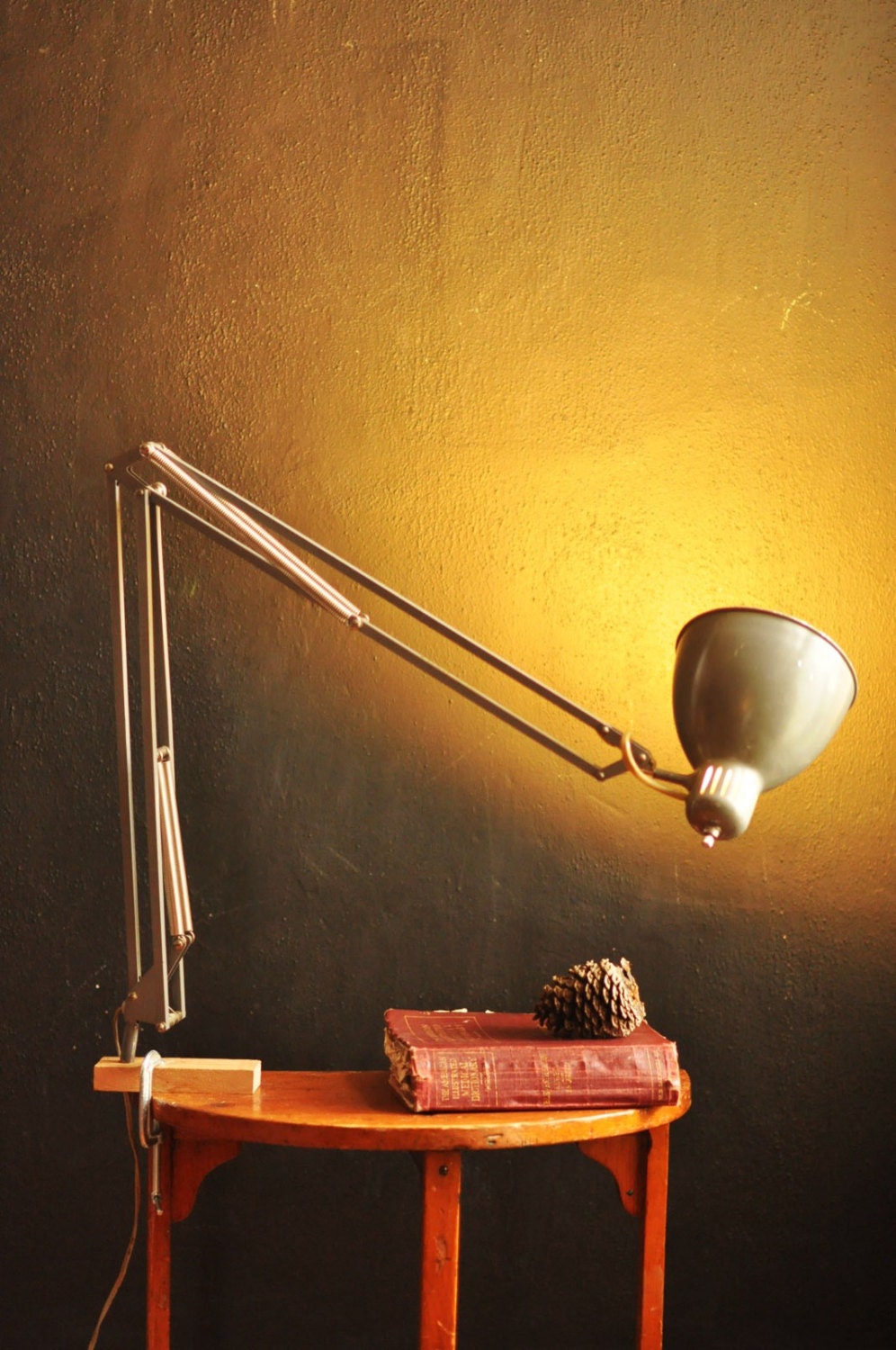 Vintage 1960s LUXO Industrial Task Light Swing Arm Drafting Lamp Work area Lighting Grey