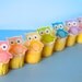 EDIBLE Owls Rainbow Variety - Cake & Cupcake toppers - Cupcake Decorations