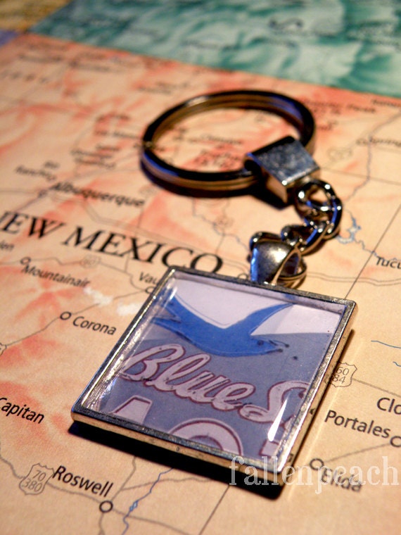 Blue Swallow Route 66 Photo Travel Keychain