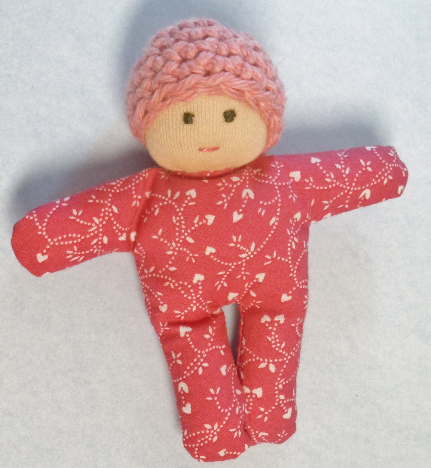 Pocket Baby - Waldorf 5" - Pink Body and Pink Hat