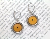 Typewriter Key Dangle Earrings With Dot Keys  - Typewriter Jewelry From Haute Keys