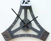 Folding Over I Modern Wall Clock (Gray) Custom Colors Available