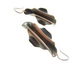 Copper Earrings, Fold Form Jewelry, Metalwork Earrings, Copper Jewelry, Brown, Rustic, Earthy, Rust