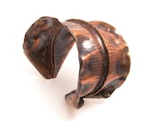 Copper Cuff Bracelet, Metalwork Jewelry, Fold Form Jewelry, Hammered Copper Bracelet, Metal Cuff, Tribal, Earthy, Rustic, Rust