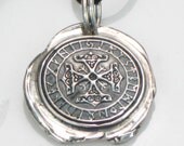 Celtic Cross Calendar Pendant with Rune Symbols - Fine Silver with Round Leather Cord Necklace and Silver Clasp Gorgeous on a man or a woman